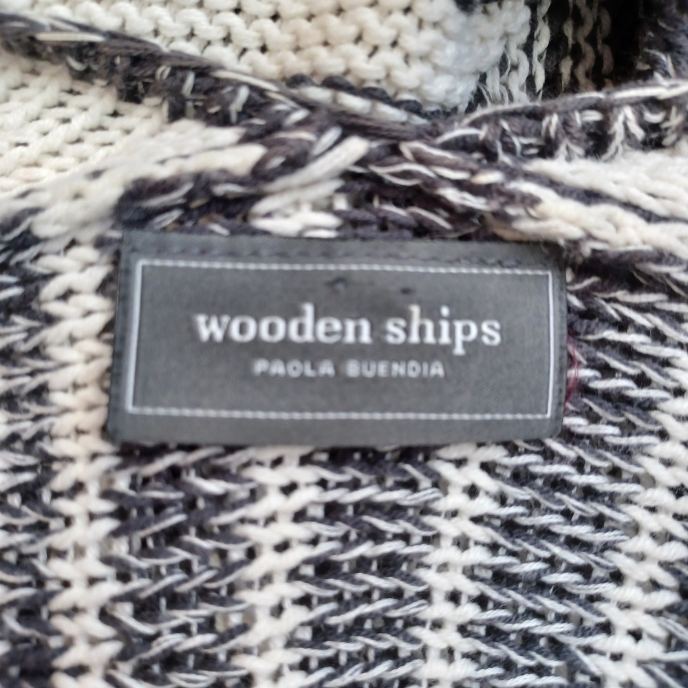 Wooden Ships Paola Buendia Striped Fringe Cardigan Sweater Women's XS S - Picture 4 of 10